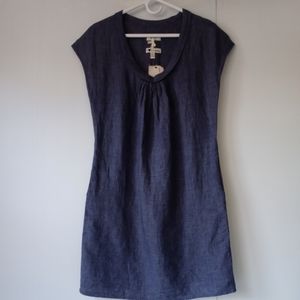 Malvin Hamburg Dress I love linen blue size S color blue pockets shift